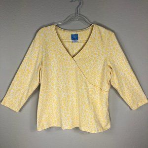 Size XL Lark Lane Animal Print Sunny Yellow Top